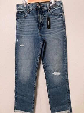 EXPRESS High Rise Straight Ankle Jeans